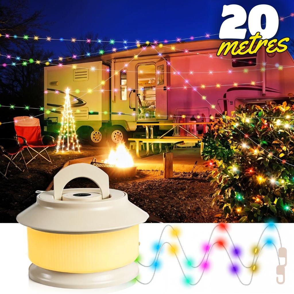 Guirlande LED  Rechargeable 20M – Étanche et Portable سلسلة أضواء قابلة لإعادة الشحن بطول 20 متر – مقاومة للماء وقابلة للنقل image 1