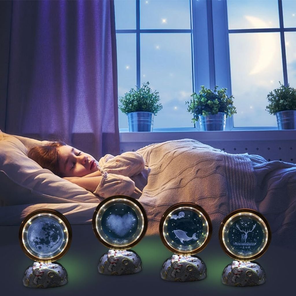 Lampe Cristal Système Solaire 3D avec LED – Globe Astronomique Décoratif image 1