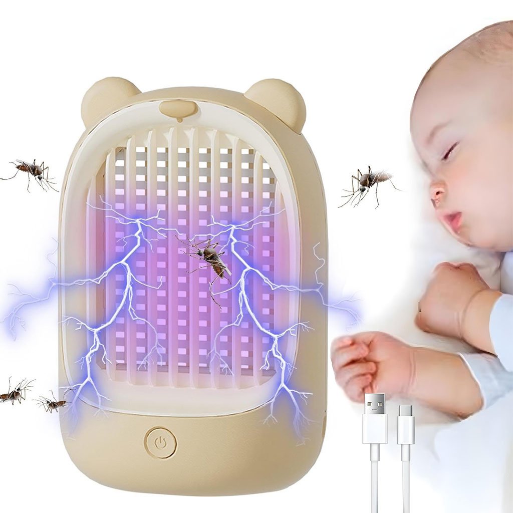 Lampe Anti-Mouches Silencieuse en Forme d’Ours – Rechargeable & Sûre image 2