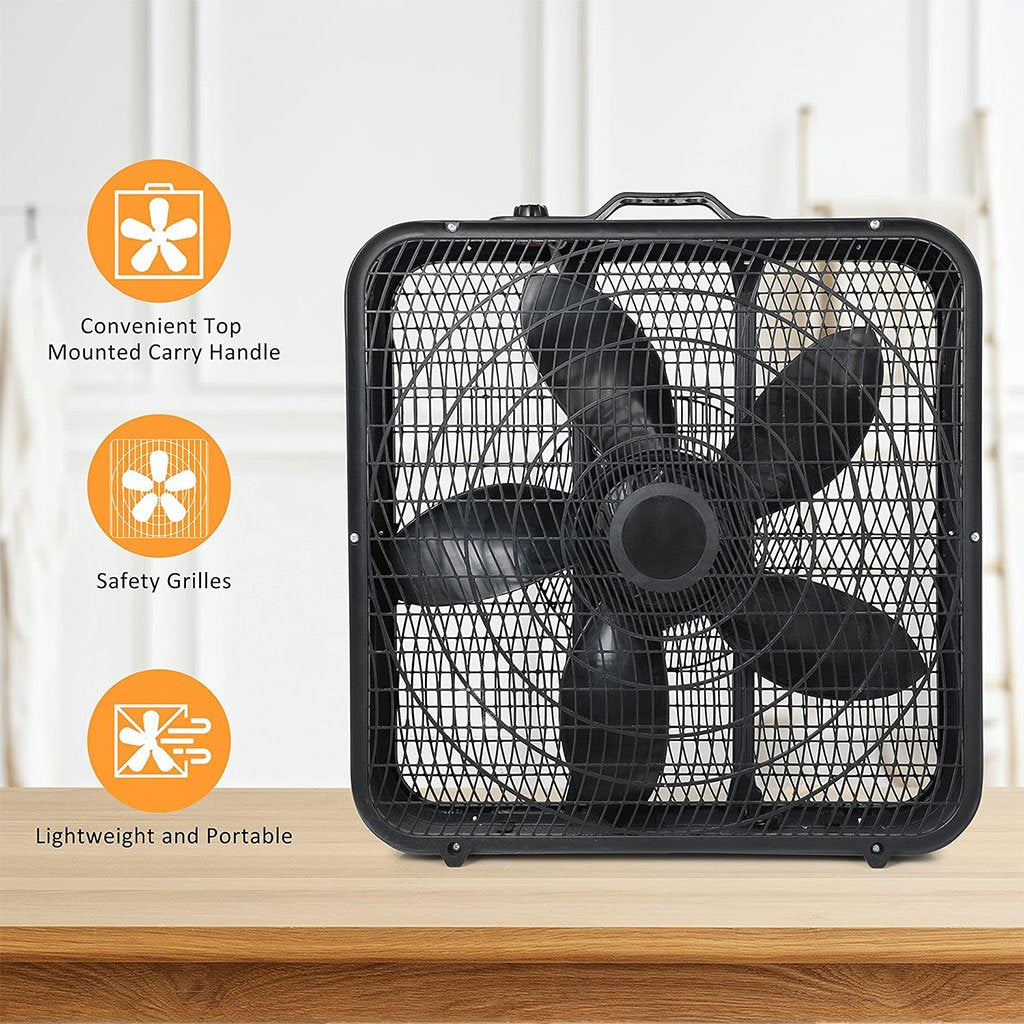 Ventilateur Portable 3 Vitesses avec Sécurité et Poignée de Transport image 0