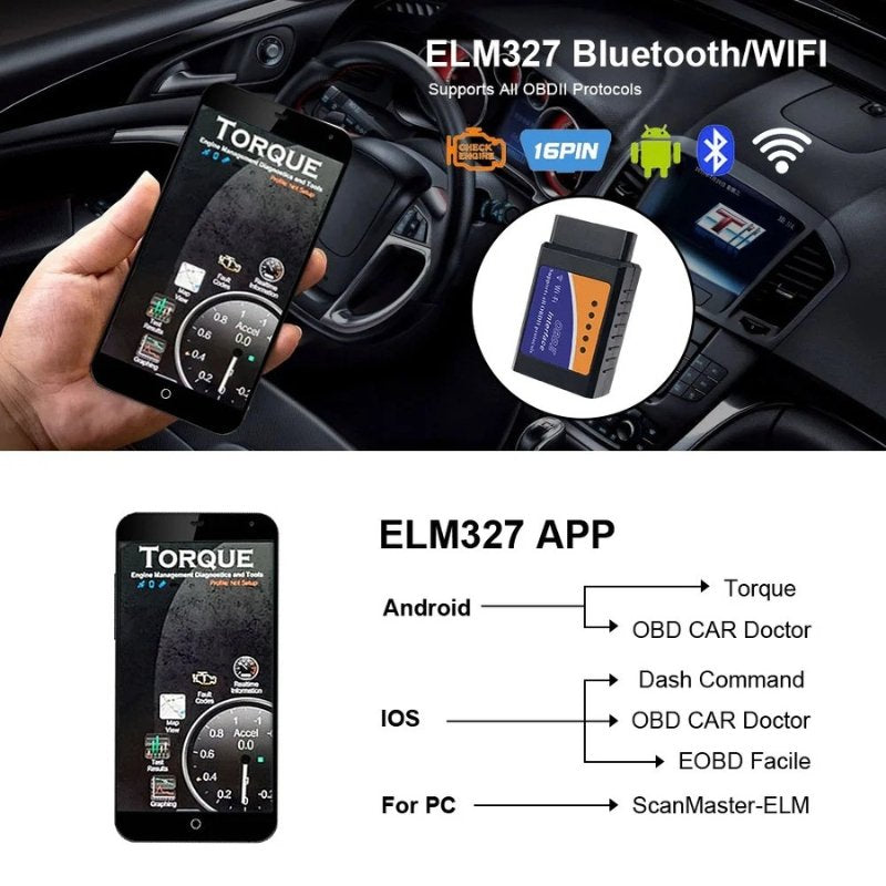 Scanner OBD2 ELM327 V1.5 – Diagnostic Bluetooth/WiFi pour Voiture image 6