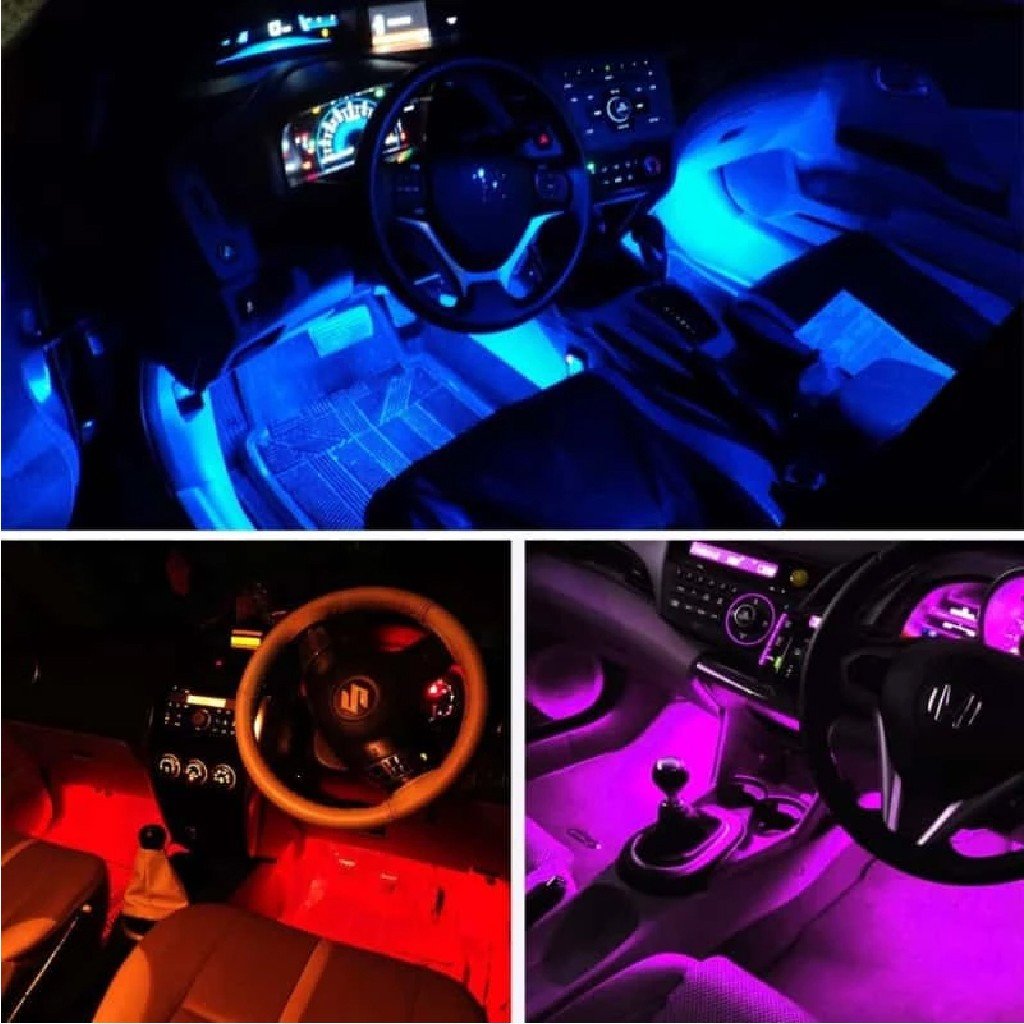 Éclairage Intérieur LED Voiture avec Télécommande – Multicolore et Musical image 1