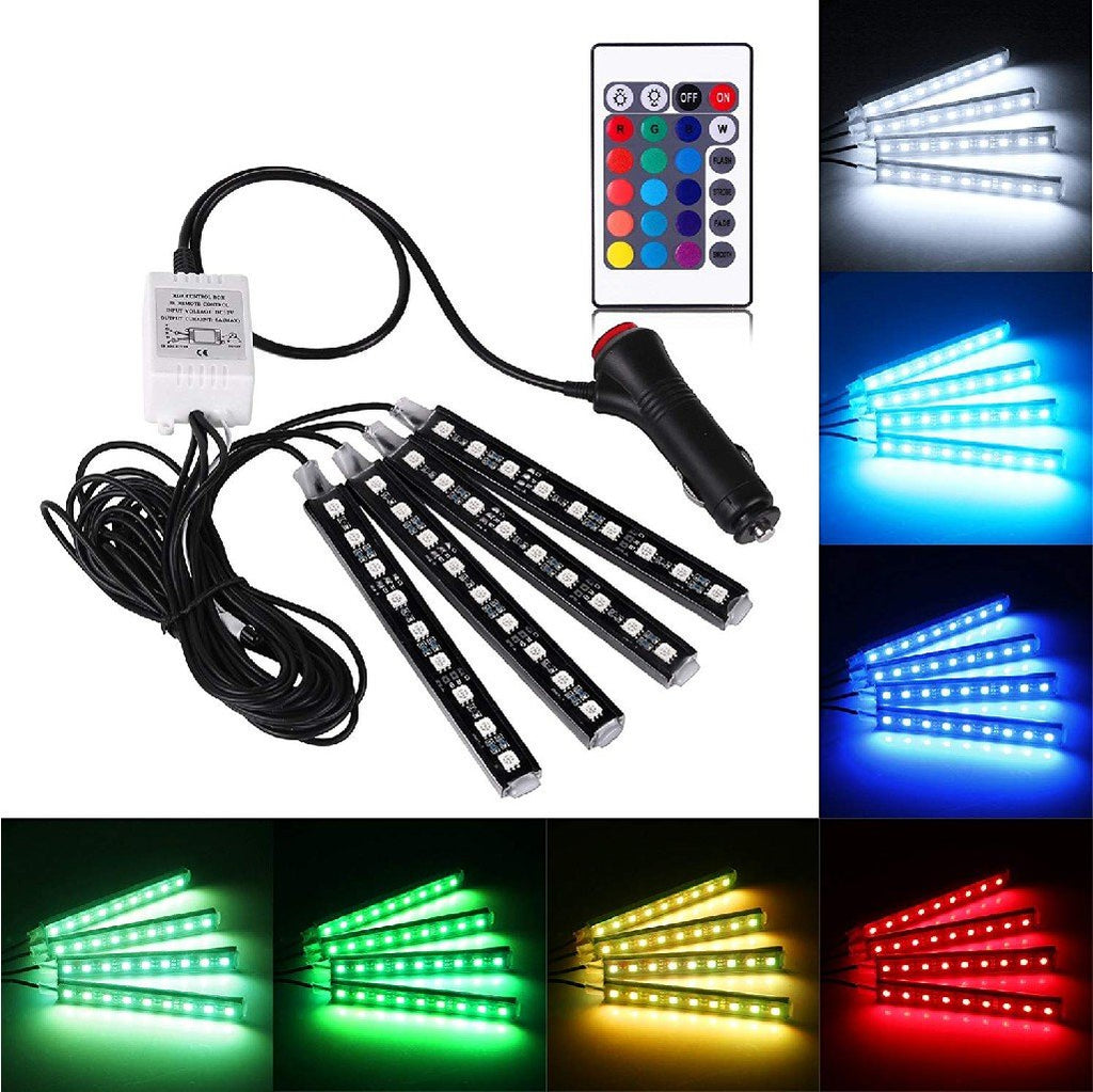 Éclairage Intérieur LED Voiture avec Télécommande – Multicolore et Musical image 2