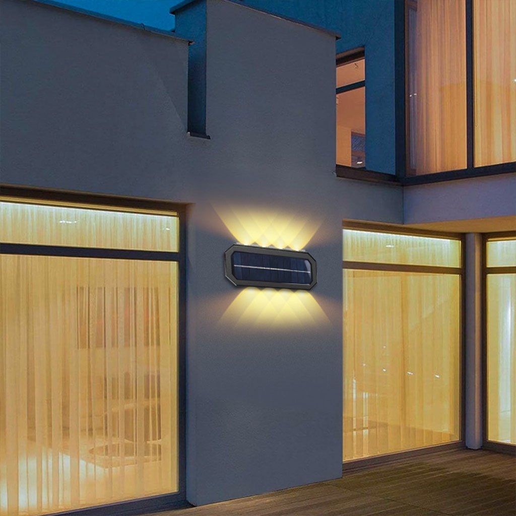 Applique Murale Solaire LED 8 Lumières avec Détecteur de Mouvement image 1