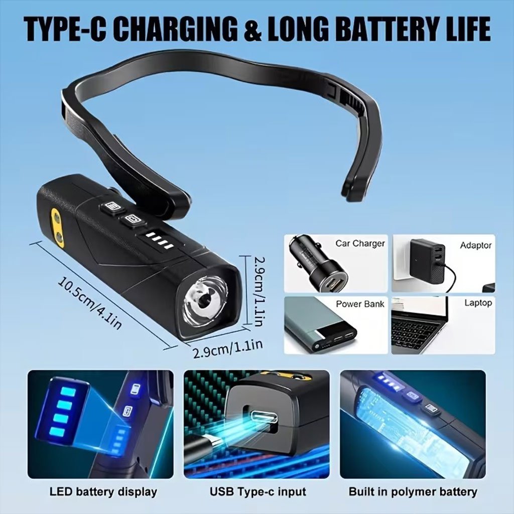 Lampe frontale à fixation auriculaire 2 en 1 image 3