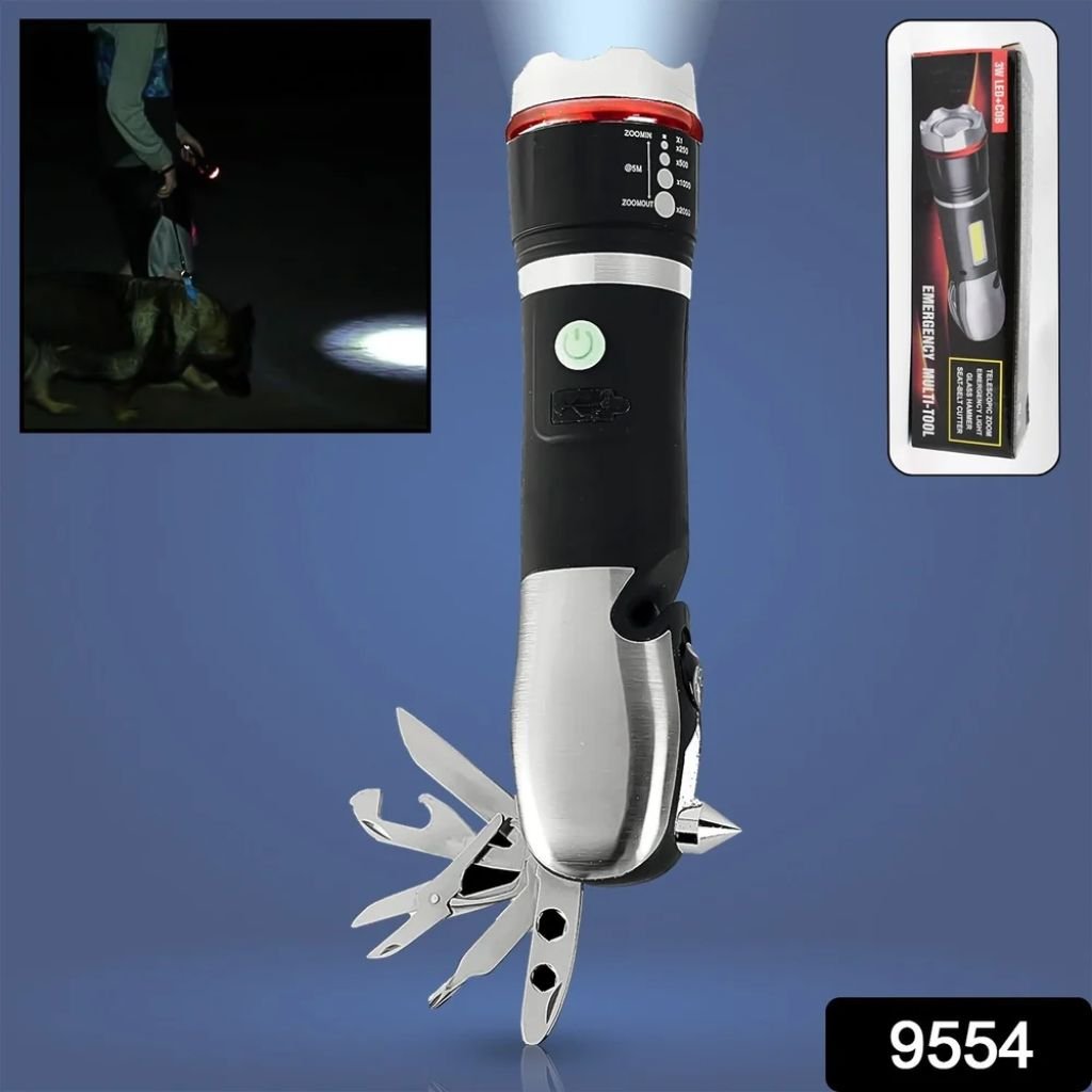 Lampe de Poche 13-en-1 avec Coupe-Ceinture – مصباح يدوي متعدد الوظائف 13×1 مع قاطع الحزام image 2