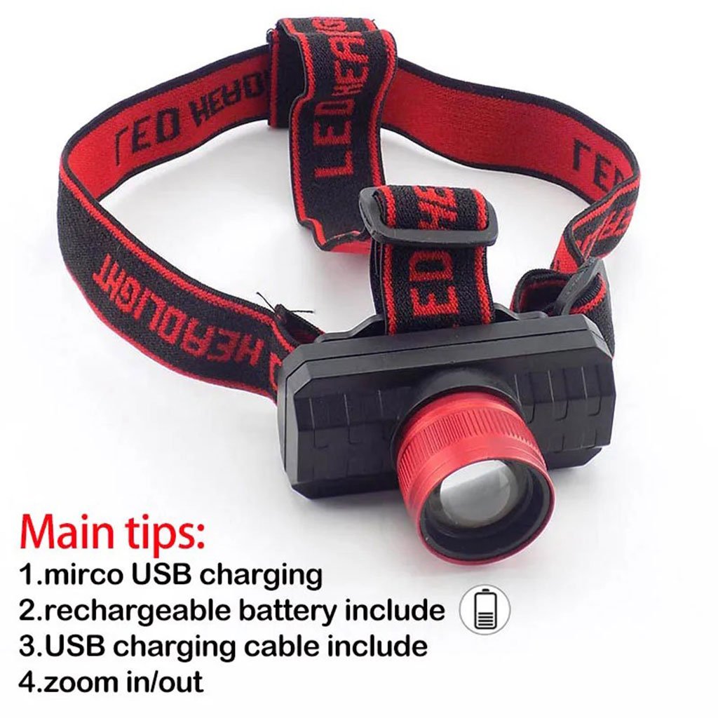 Lampe frontale rechargeable à 3 modes d’éclairage مصباح رأسي قابل للشحن بثلاثة أوضاع للإضاءة image 1