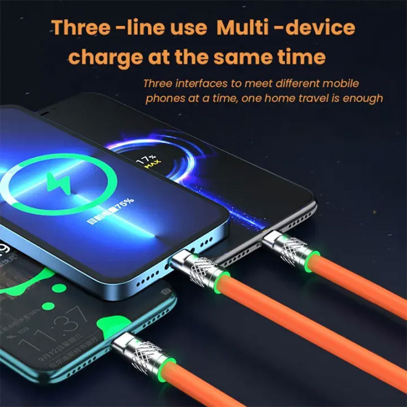 Câble de Charge Universel 180° Pivotant : La Solution de Charge 3-en-1 Ultime et Rapide