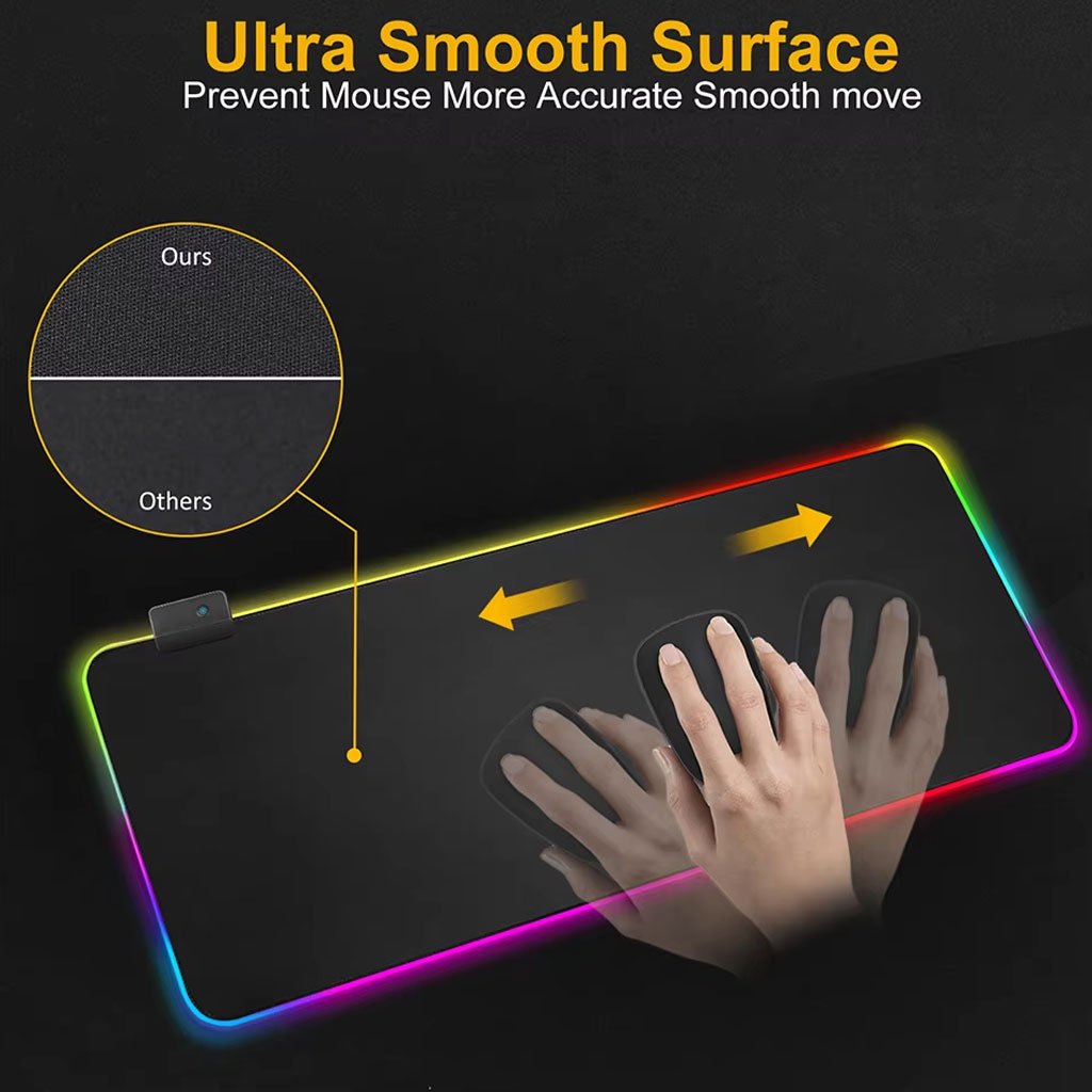 Tapis de Souris XXL Rétroéclairé RGB – Surface Ergonomique Antidérapante image 3
