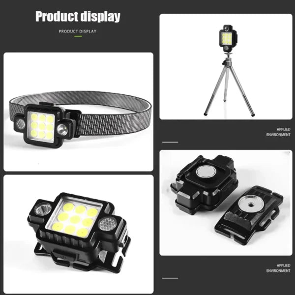 Lampe Frontale Compacte COB & XPG – Rechargeable USB, 5 Modes, Support Magnétique image 5