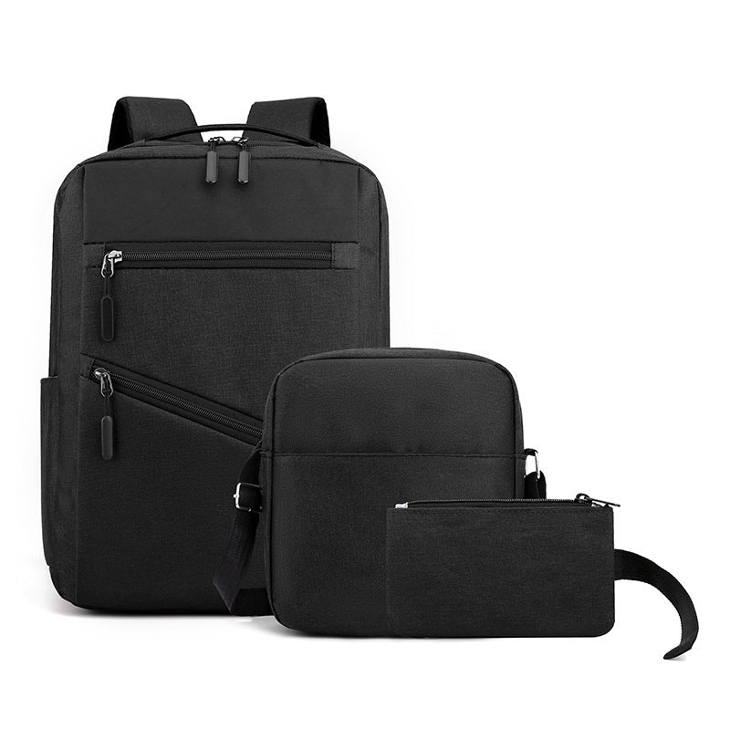 Sac à dos homme Set de 3-en-1 Noir – Robustesse et Organisation