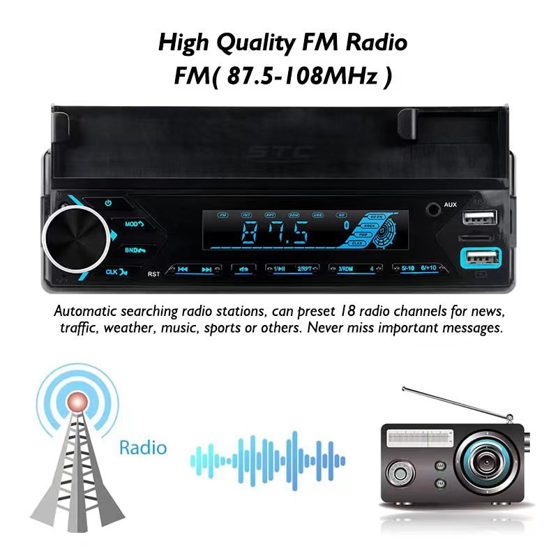 Autoradio MP3 Bluetooth 1DIN – USB, FM, Télécommande, App image 5