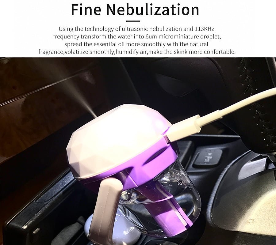 Purificateur & Humidificateur d’Air de Voiture – Ioniseur Portable 12V avec Diffuseur d’Aromathérapie image 2