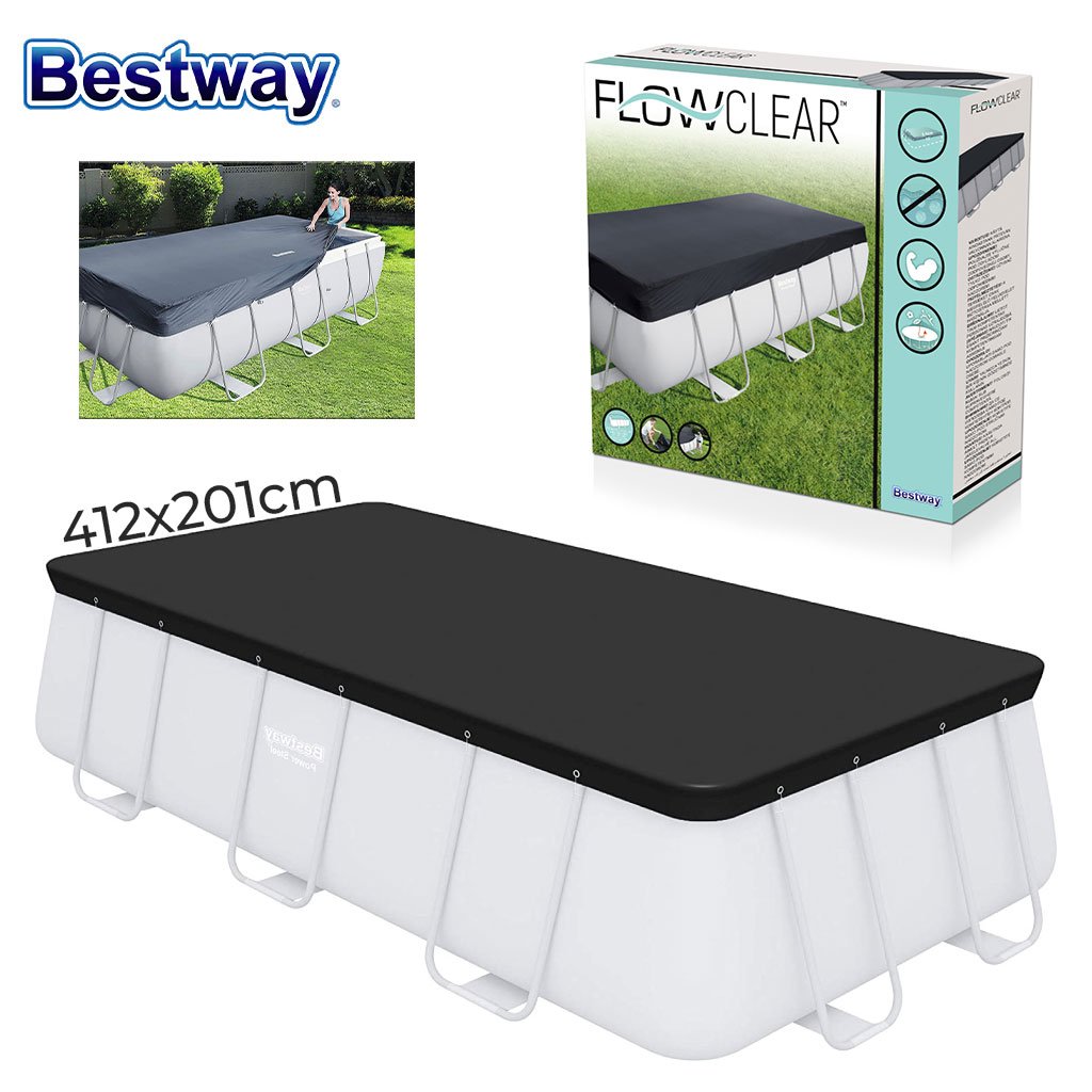 Bâche de Piscine Rectangulaire 412 x 201 cm en Polypropylène Bestway 58232 – غطاء مسبح مستطيل بولي بروبيلين image 4