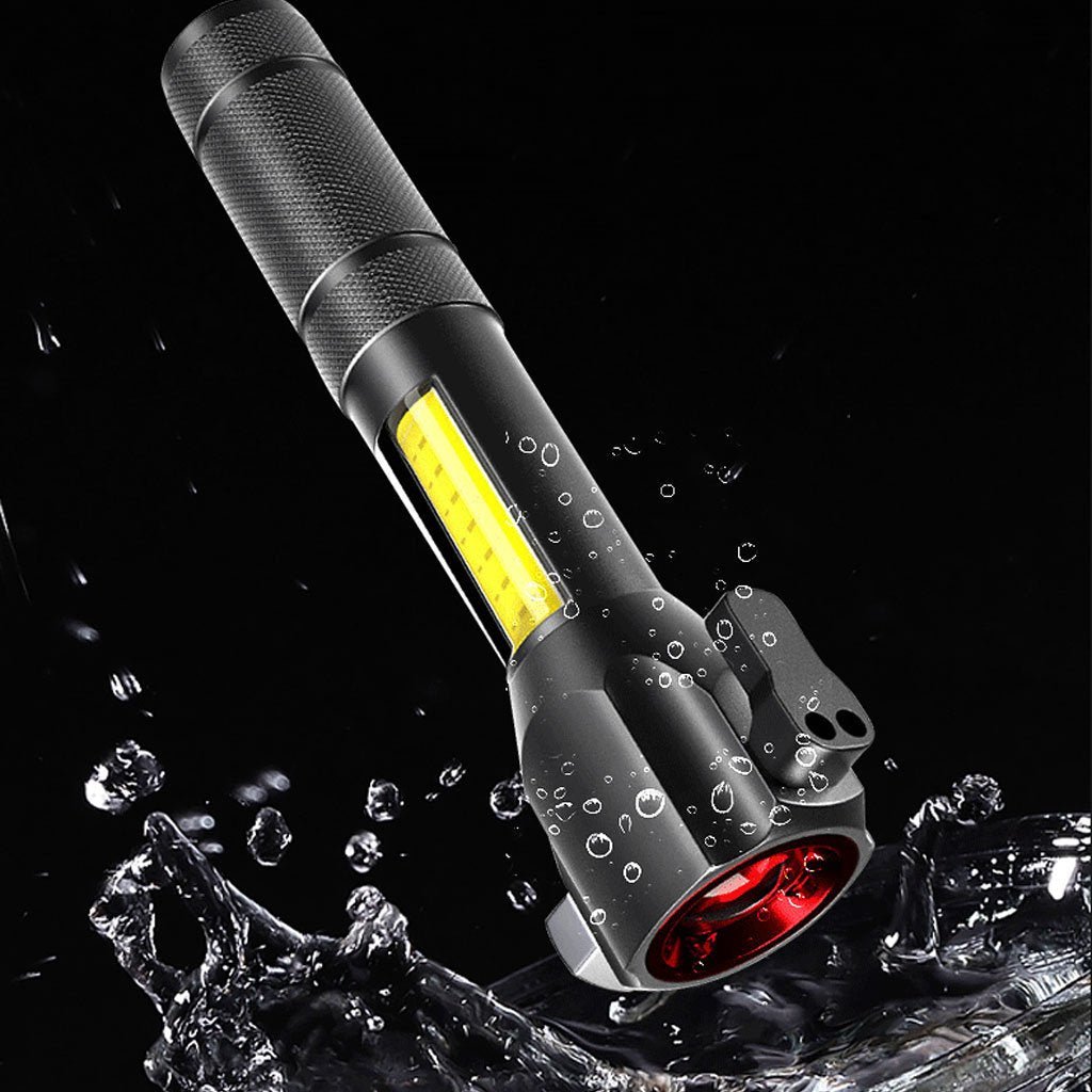 Lampe Torche LED Rechargeable avec Brise-Vitre – 300 Lumens, USB, Étanche IPX6 image 4