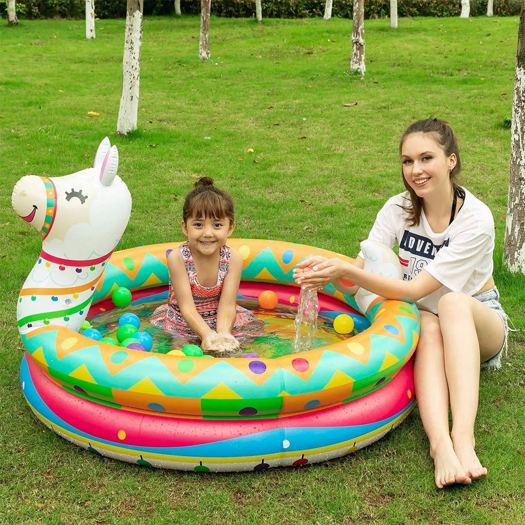 Pack de 2 Piscines Gonflables pour Enfants – Licorne & Lama | طقم مسبحين قابلين للنفخ للأطفال بشكل يونيكورن ولاما image 3