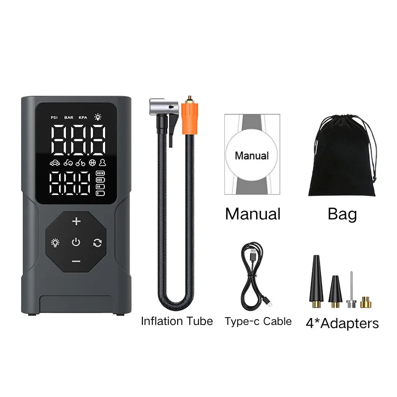 Mini Compresseur d’Air 150 PSI Sans Fil – Gonflage Rapide et Intelligent