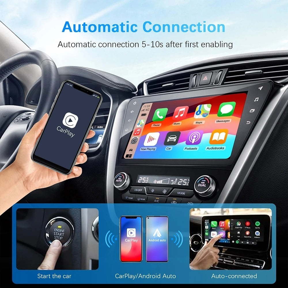 Adaptateur Sans Fil 2-en-1 : CarPlay et Android Auto