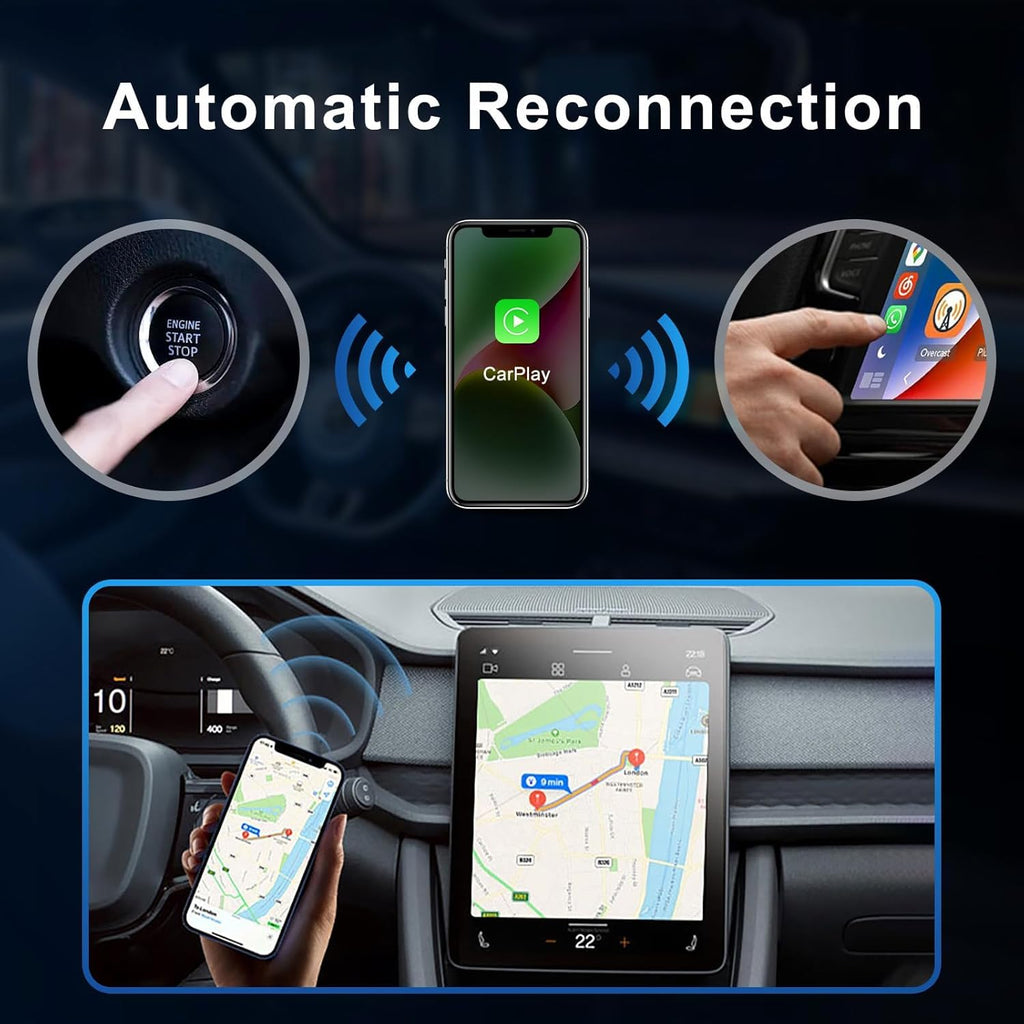 Adaptateur Sans Fil 2-en-1 : CarPlay et Android Auto