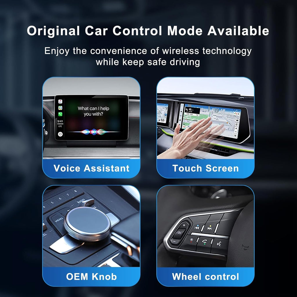 Adaptateur Sans Fil 2-en-1 : CarPlay et Android Auto
