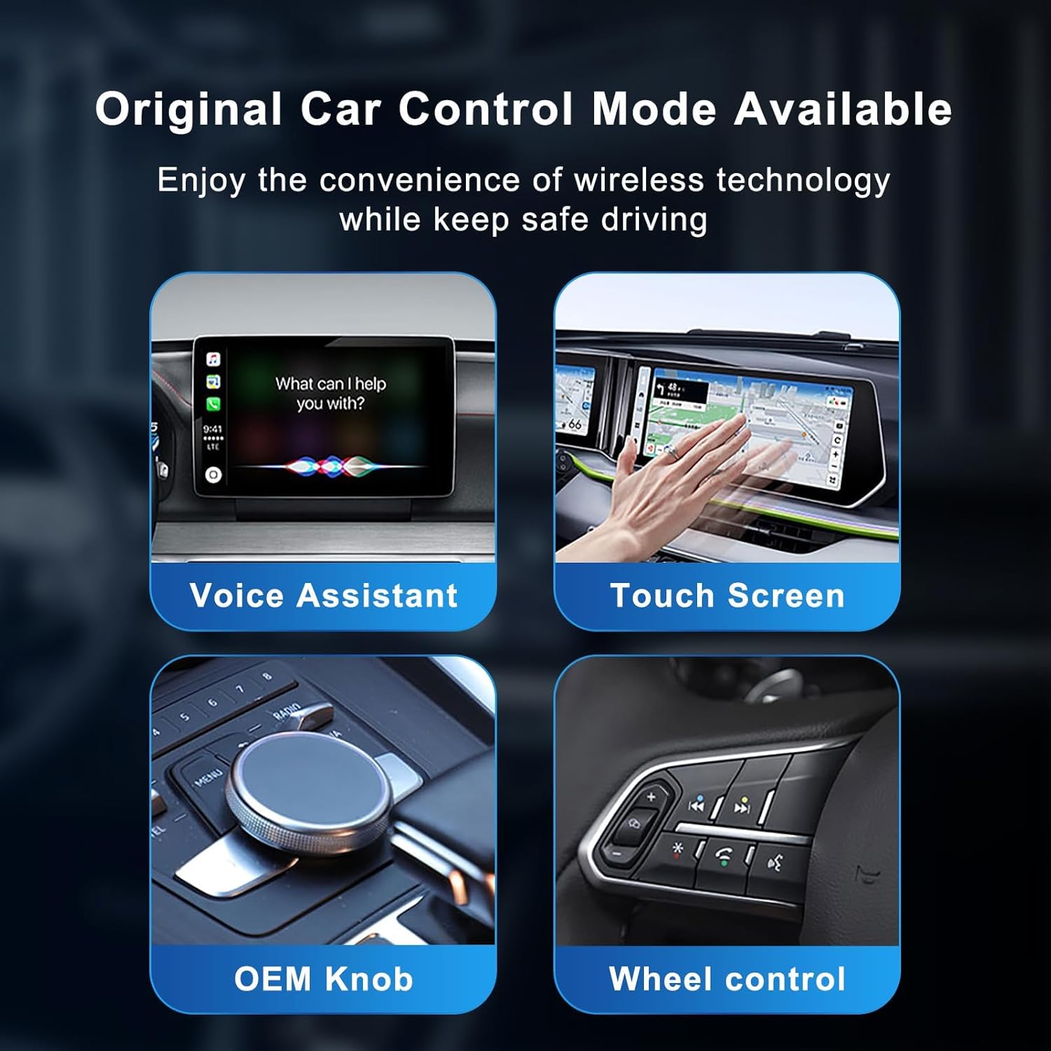 Adaptateur Sans Fil 2-en-1 : CarPlay et Android Auto