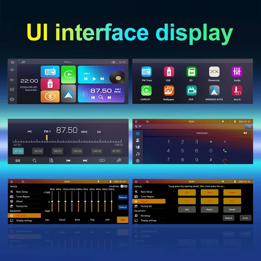 Autoradio 1-DIN HD 5" – CarPlay & Android Auto