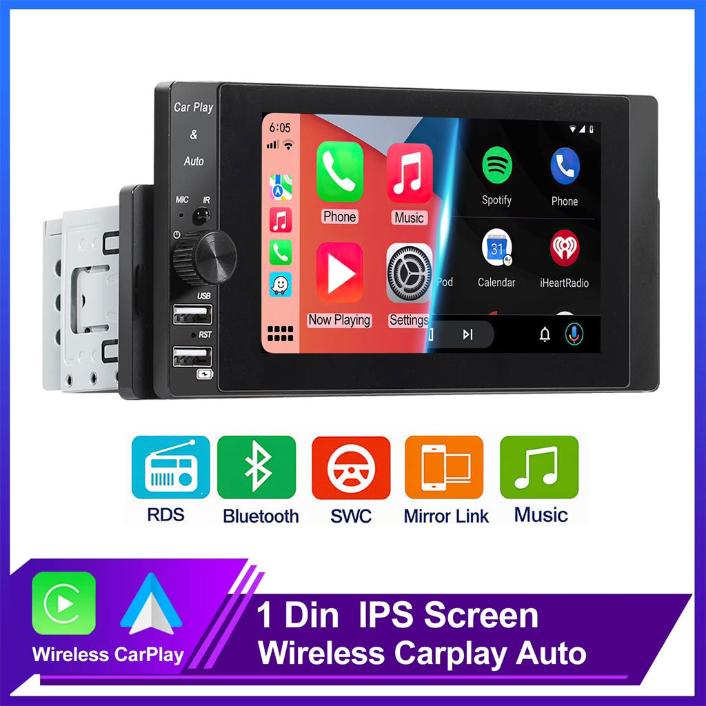 Autoradio 1-DIN HD 5" – CarPlay & Android Auto
