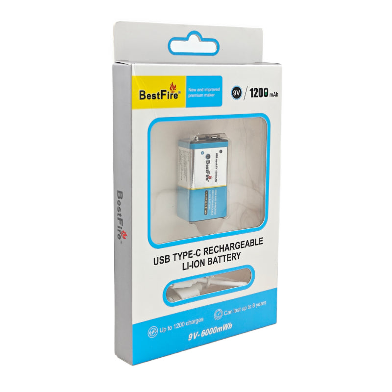 Pile Rechargeable 9V USB-C 6000mWh – Puissance Stable