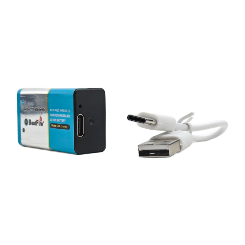 Pile Rechargeable 9V USB-C 6000mWh – Puissance Stable