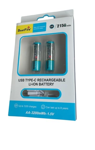 Piles Rechargeables AA USB-C BestFire 2150mAh – Longue Durée