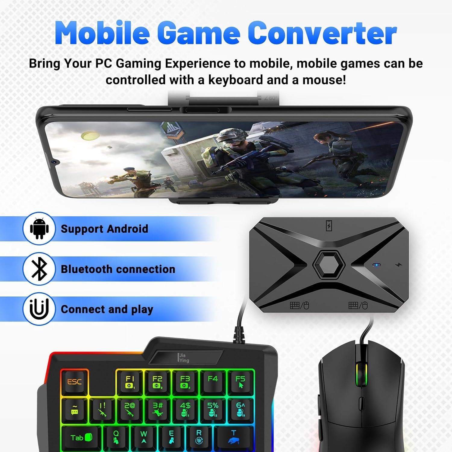 Adaptateur Gaming Bluetooth 5.3 – Clavier & Souris Mobile Sans Latence