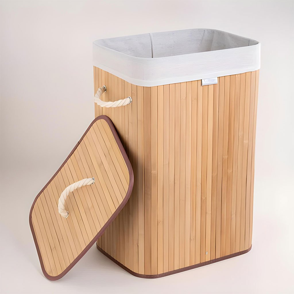 panier à linge en bambou naturel – Capacité généreuse et design élégant image 6