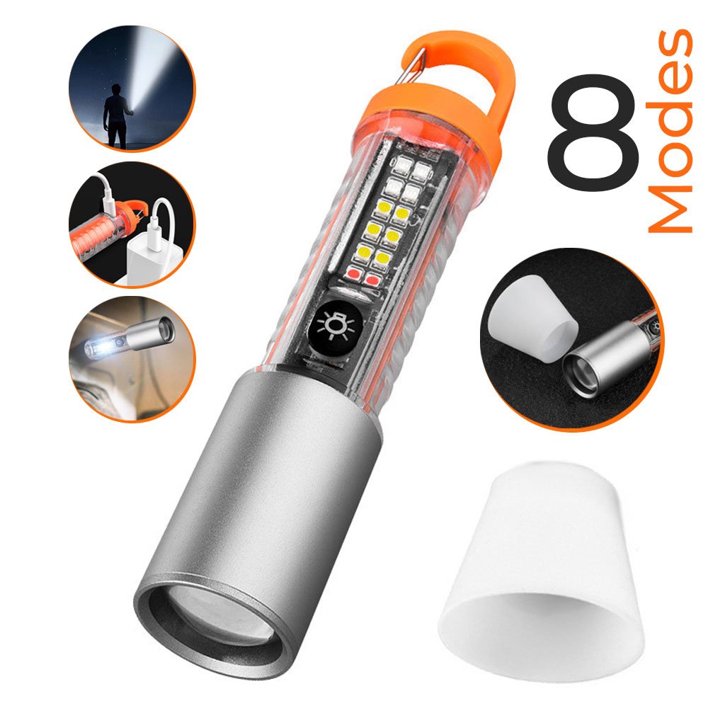 Lampe de Poche Télescopique Rechargeable Type-C avec Zoom et Aimant image 2