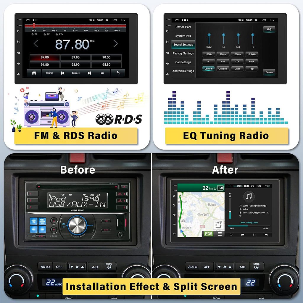 Autoradio Tactile 2 Din 7" avec Bluetooth, Caméra de Recul et Mirror Link image 1