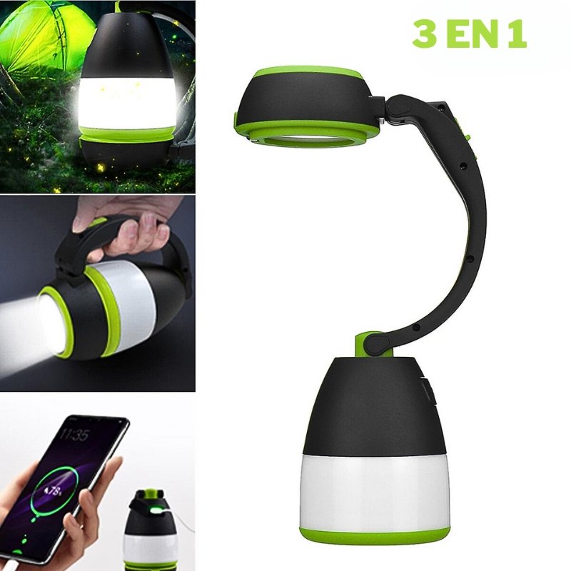 Lampe de poche 3 en 1 , bureau et camping , 3 modes, rechargeable avec fonction batterie externe image 4