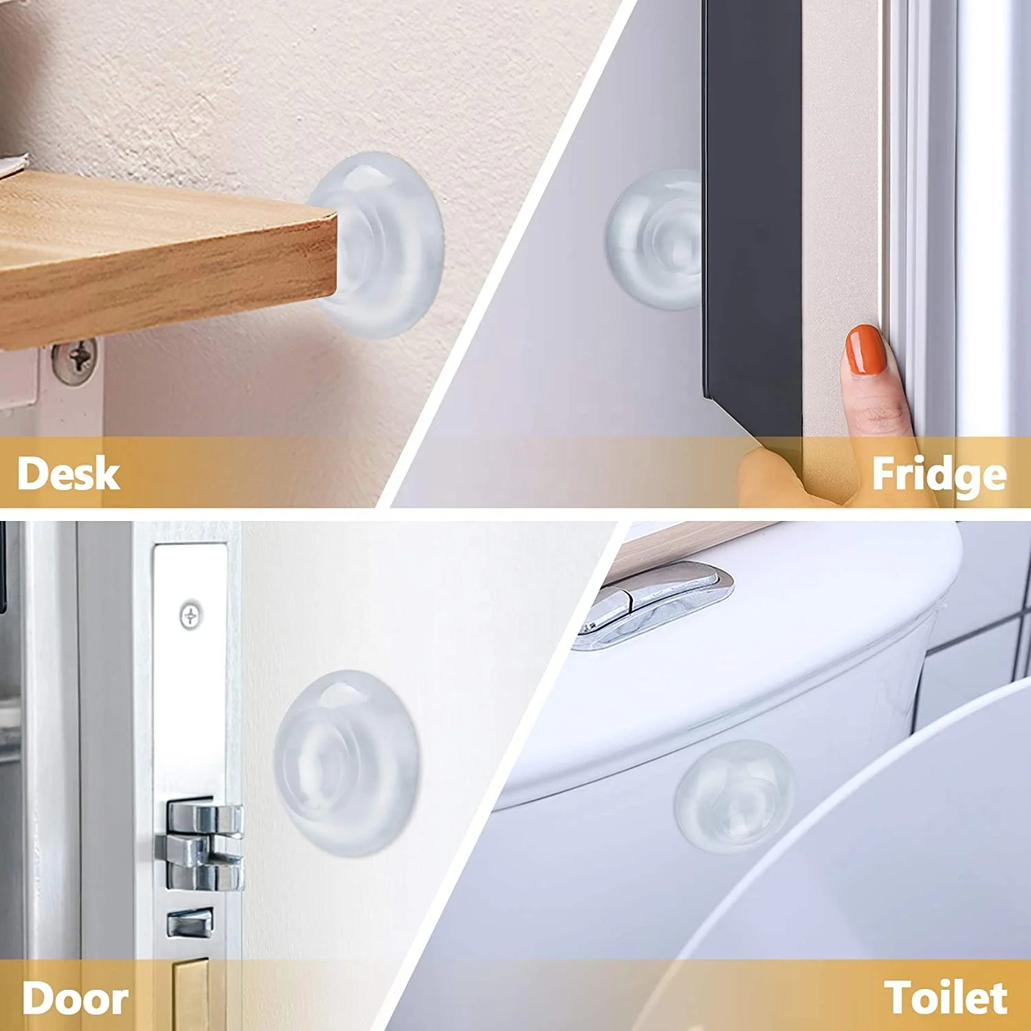 8 pcs Masse-porte adhésif anti-choc et anti-bruit pour murs image 3