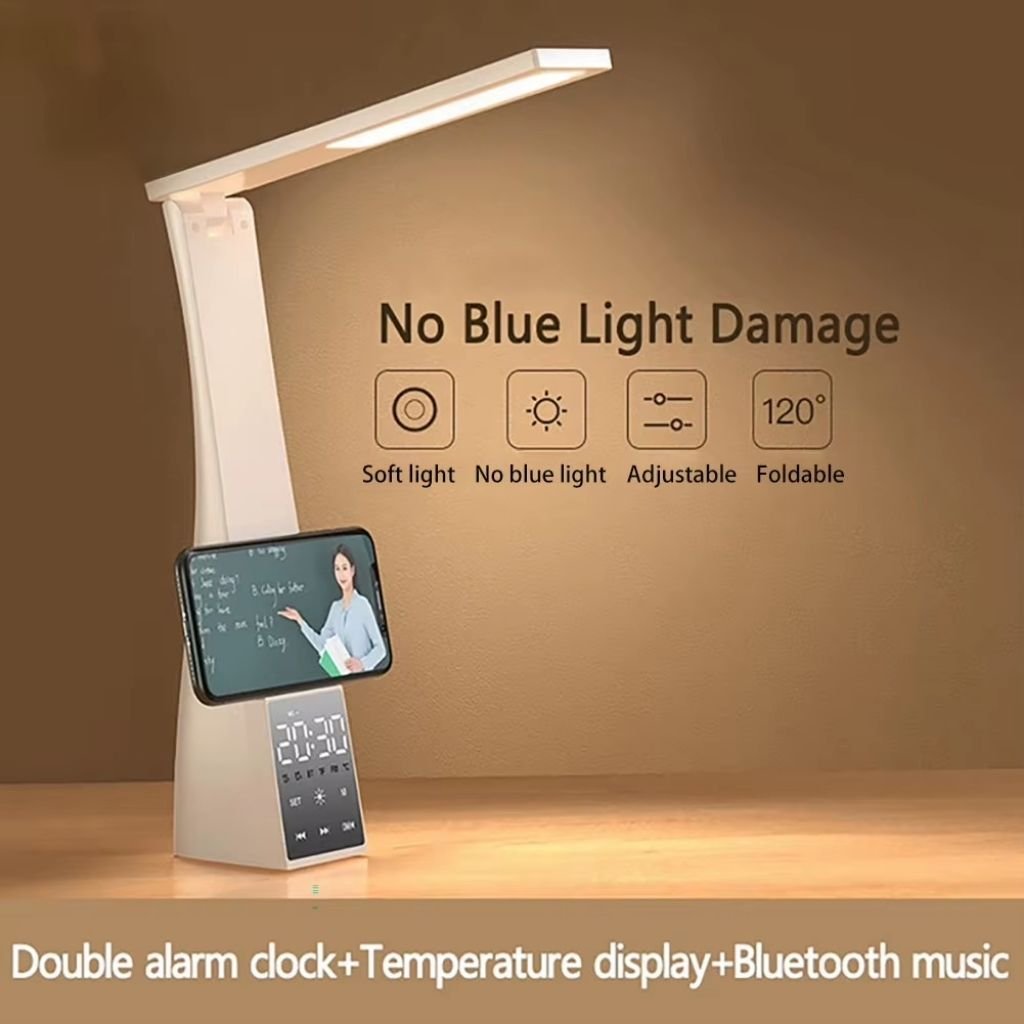 Lampe de Bureau LED avec Réveil et Haut-Parleur Intégrés image 1