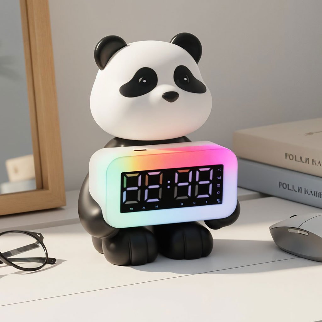 Enceinte Bluetooth en forme de panda CH-M53 avec horloge et réveil image 0