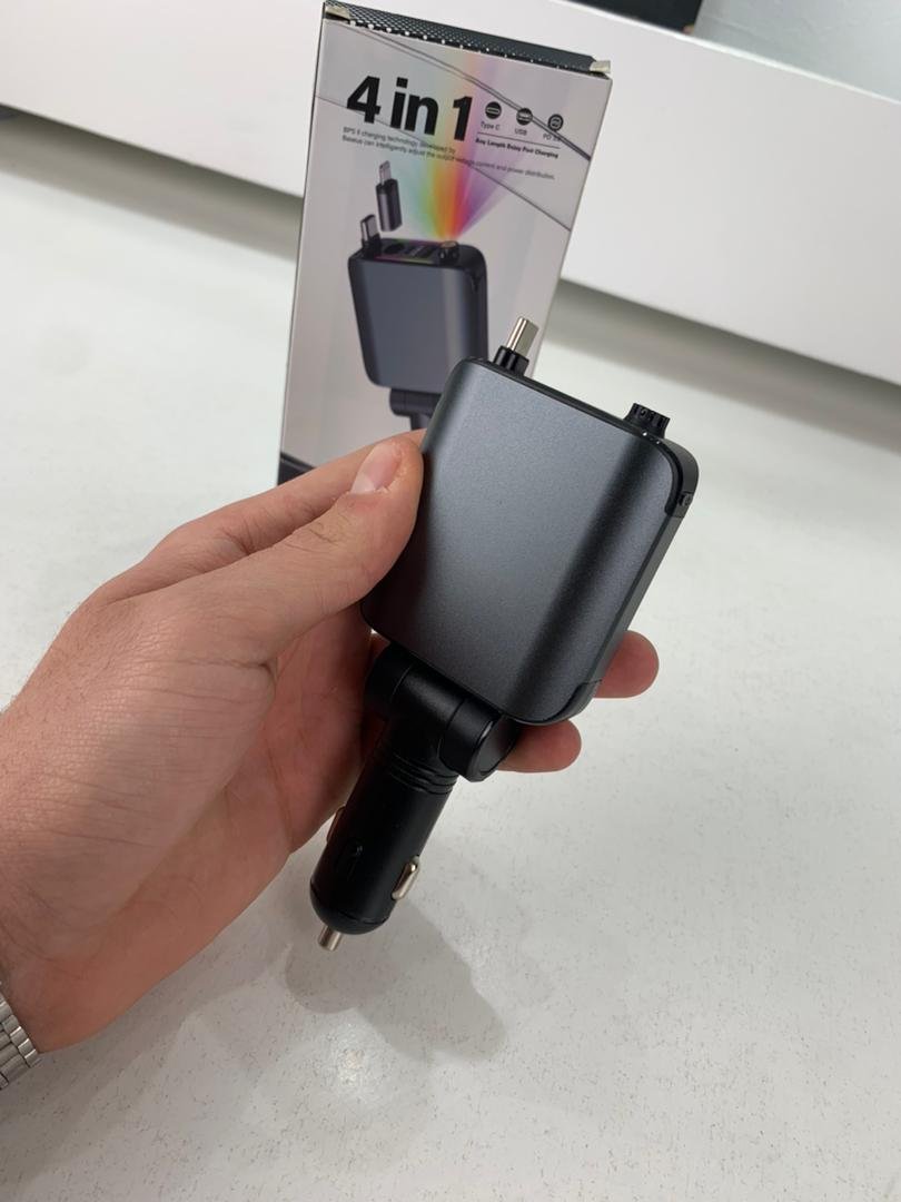 Chargeur de Voiture Rétractable 4 en 1 – Rapide et Ambiance LED image 5