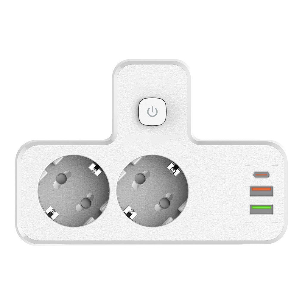 Prise Murale Multifonction – 2 Prises EU + 3 Ports USB dont USB-C