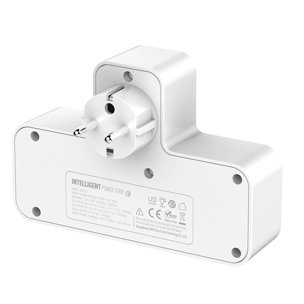 Prise Murale Multifonction – 2 Prises EU + 3 Ports USB dont USB-C