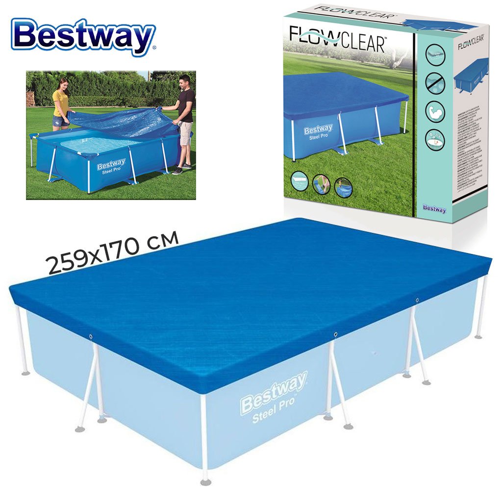 Bâche de Piscine Rectangulaire 259 x 170 cm en PE Bestway 58105 – غطاء مسبح مستطيل بولي إيثيلين image 5