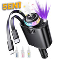 Chargeur de Voiture Rétractable 5 en 1 avec Aromathérapie et Lumière Ambiante image 0