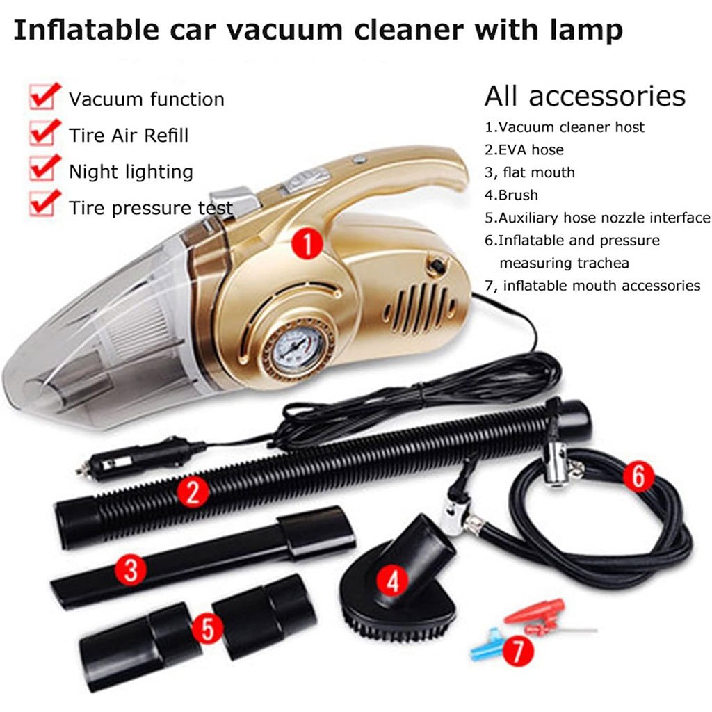 Aspirateur Voiture 2-en-1 avec Gonfleur Numérique et LED image 2
