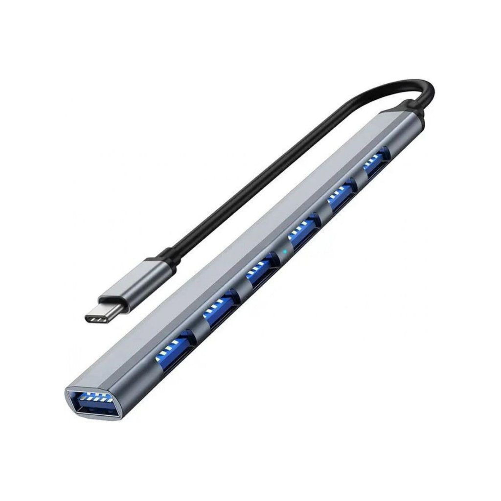 Hub USB-C 7-en-1 Ultra Plat en Aluminium – 7 Ports USB 2.0 image 0