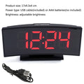 Horloge Numérique LED à Écran Miroir Incurvé – Affichage Température & Double Alimentation image 0