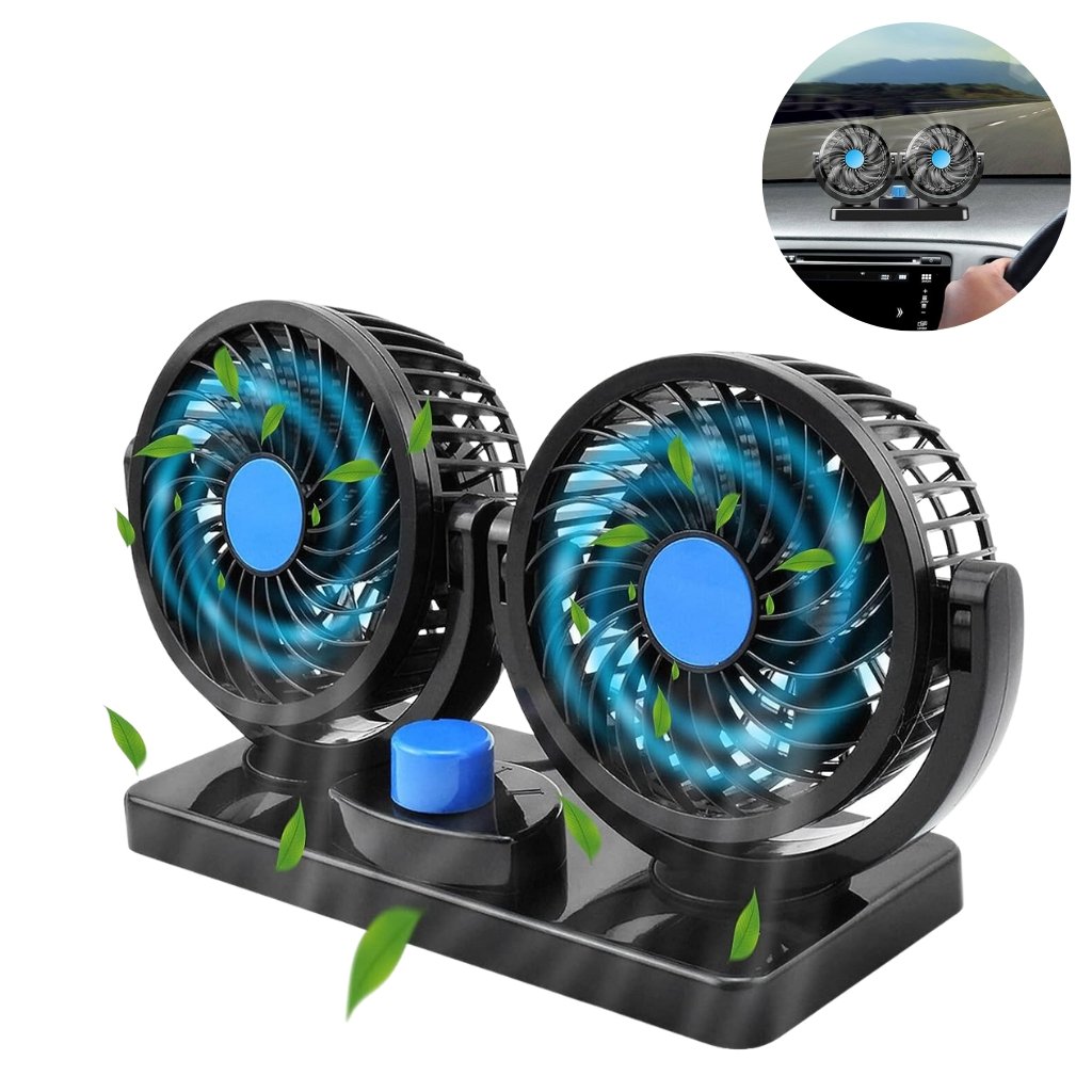 Ventilateur Voiture Double Tête 360° – Puissant, Silencieux et Économie d’Énergie image 3
