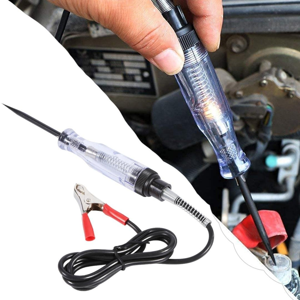 Testeur de Circuit Voiture 6V-24V avec Pince et Ampoule Remplaçable image 0