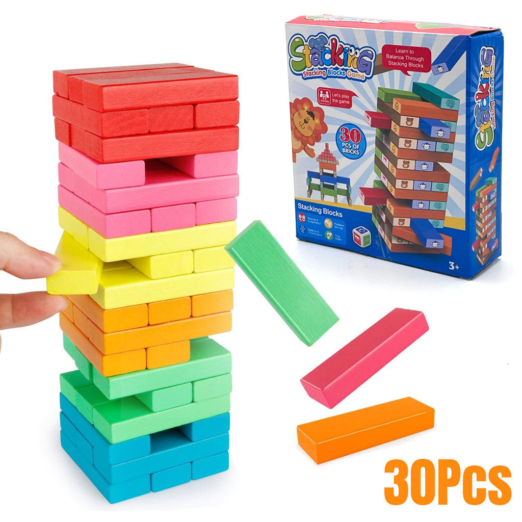Jeu d’Équilibre Cubes Colorés Enfant avec Dé