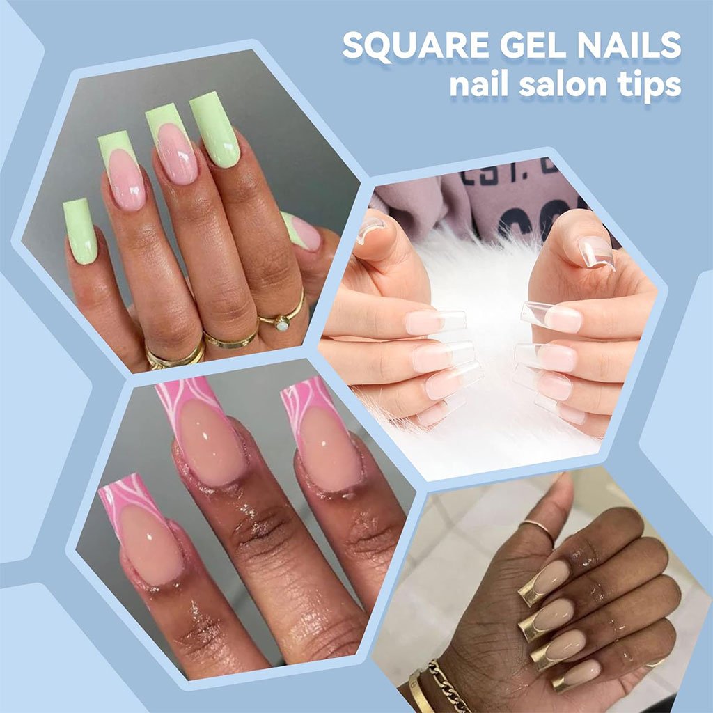 Ongles carrés XL demi-couverture 100PCS – Look naturel et longue tenue image 7